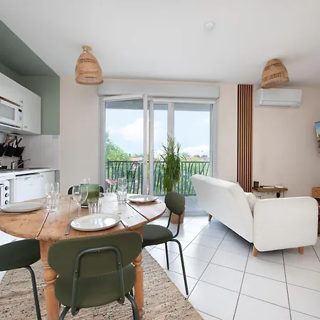 T2 Climatise - Ac - Terrasse Et Parking Prive - 5 Min Airport & Airbus Apartment *